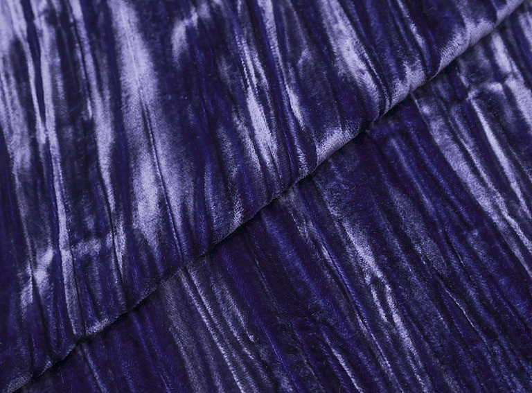 Фото ткани  Бархат тип Valentino жатый, цвет - фиолетовый