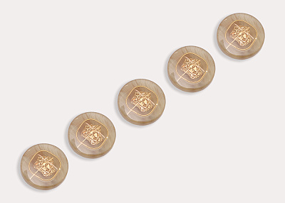 Фото ткани Пуговица круглая, цвет - бежевый