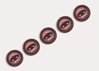 Фото ткани Пуговица круглая (пластик), цвет - коричневый