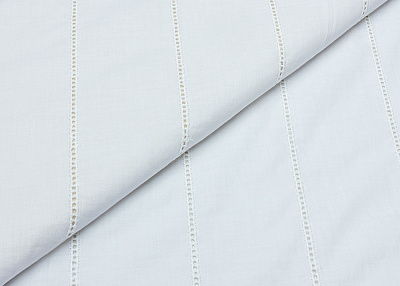 Фото ткани Хлопковое шитье, цвет - белый и полоска
