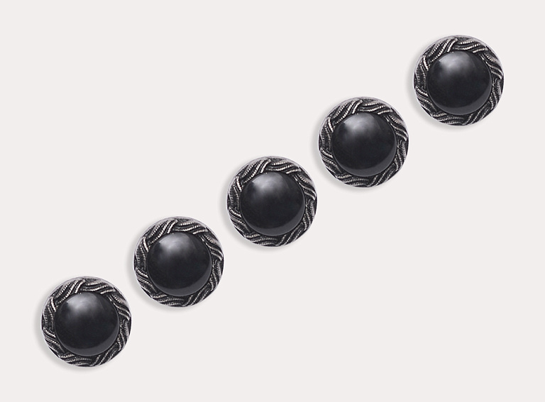 Фото ткани Пуговица круглая, цвет - черный