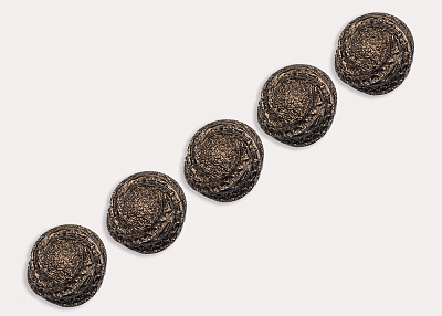 Фото ткани Пуговица фигурная пластиковая, цвет - бронза