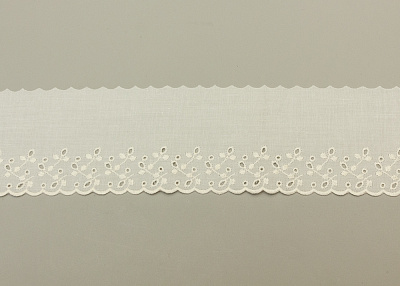 Фото ткани Кружево хлопковое, цвет - молочный