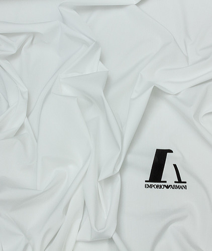 Хлопковая ткань тип Armani с рисунком (купон), цвет - белый. Изображение 3