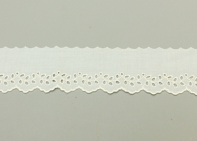 Фото ткани Кружево хлопковое, цвет - молочный