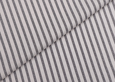 Фото ткани Жаккардовый хлопок в полоску, цвет - серый, белый