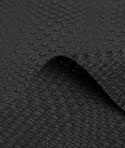 Ткань жаккард тип Armani, цвет - черный. Изображение 2