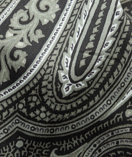 Хлопковая ткань тип Etro с рисунком, цвет - серый и пейсли. Изображение 4