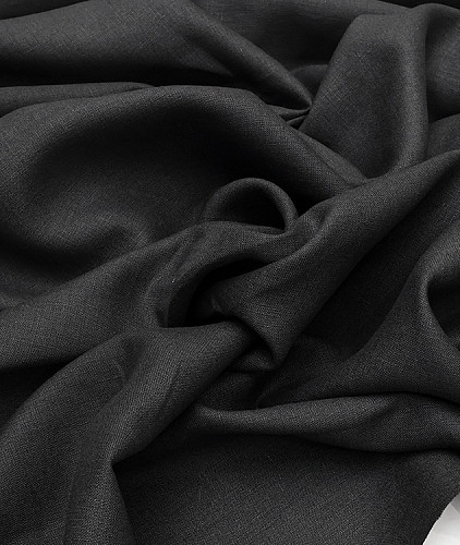Льняная ткань стиль Loro Piana, цвет - черный. Изображение 3