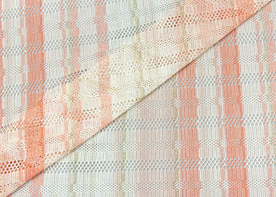 Фото ткани Трикотаж тип Missoni, цвет - молочный и полоска