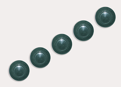 Фото ткани Пуговица круглая пластиковая, цвет - зеленый