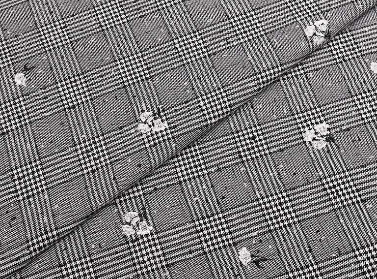 Фото ткани Вискоза с вышивкой тип Dior, цвет - серый