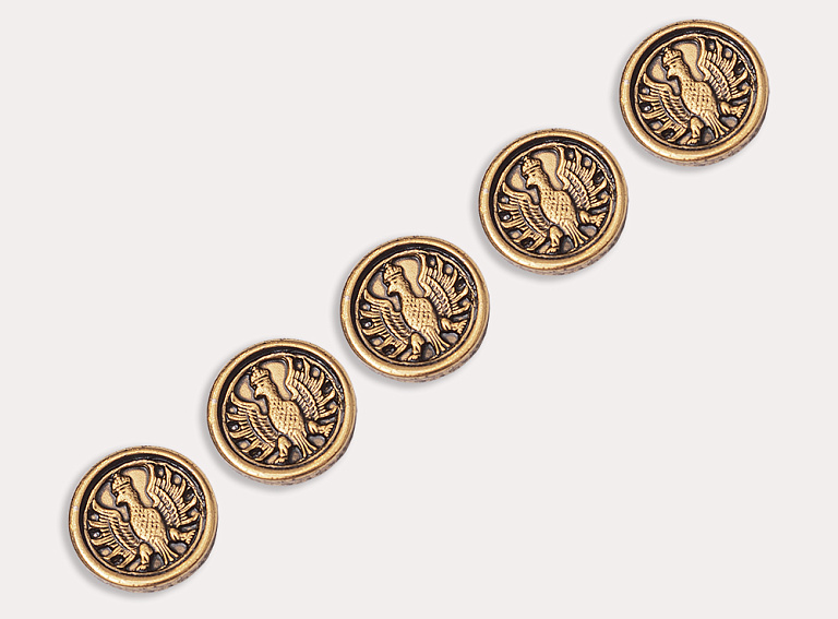 Фото ткани Пуговица металлическая с орлом, цвет - золотой