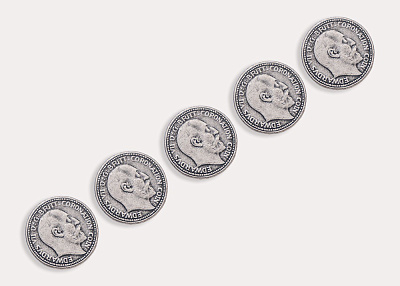 Фото ткани Пуговица круглая (металл), цвет - серебро