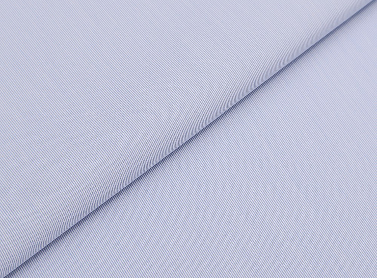 Фото ткани Хлопковая ткань в полоску, цвет - голубой