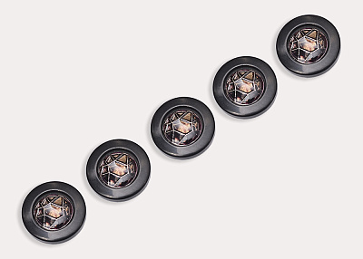 Фото ткани Пуговица круглая, цвет - черный