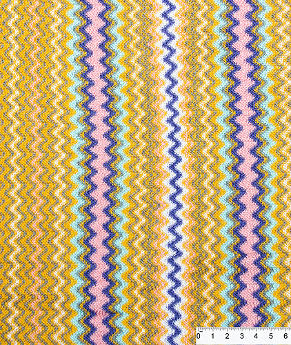 Хлопковый шарф тип Missoni, цвет - желтый, розовый, бирюзовый. Изображение 4