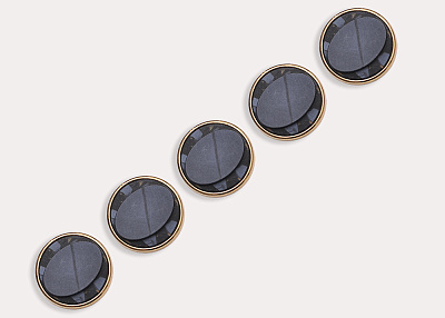 Фото ткани Пуговица круглая, цвет - синий, золотой, темно-синий