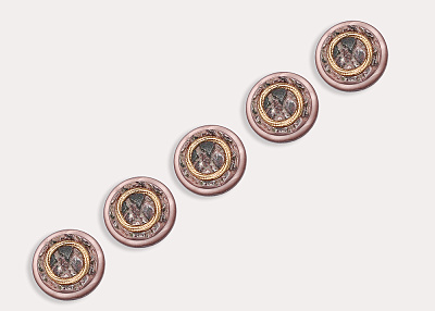 Фото ткани Пуговица круглая, цвет - розовый