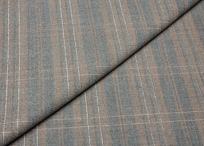 Фото ткани Шерстяная ткань тип Brunello Cucinelli, цвет - бежевый, серый, серебро, клетка
