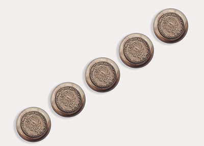 Фото ткани Пуговица с гербом, цвет - бежевый