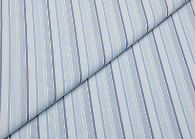 Фото ткани Хлопковая ткань, цвет - синий, белый, голубой, полоска