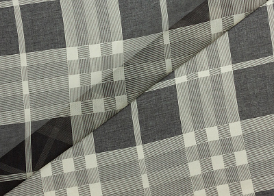 Фото ткани Хлопковый батист тип Burberry в клетку, цвет - бежевый, черный