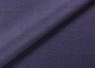 Фото ткани Кашемировая ткань, цвет - темно-синий и клетка