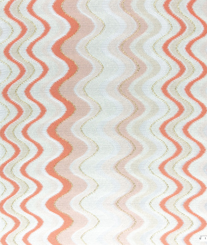 Вискоза с люрексом тип Missoni с рисунком, цвет - молочный. Изображение 2