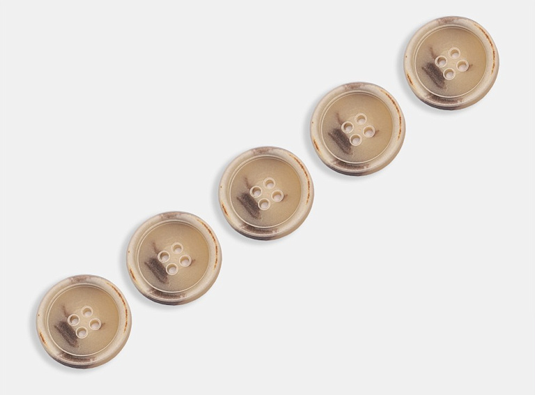 Фото ткани Пуговица круглая, цвет - бежевый
