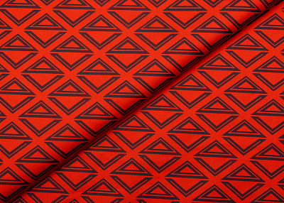 Фото ткани Хлопковая ткань с рисунком, цвет - красный и черный