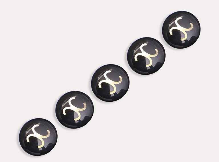 Фото ткани Пуговица круглая, цвет - черный