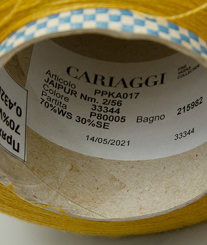 Пряжа кашемир с шелком (100гр) тип Cariaggi, цвет - желтый. Изображение 4