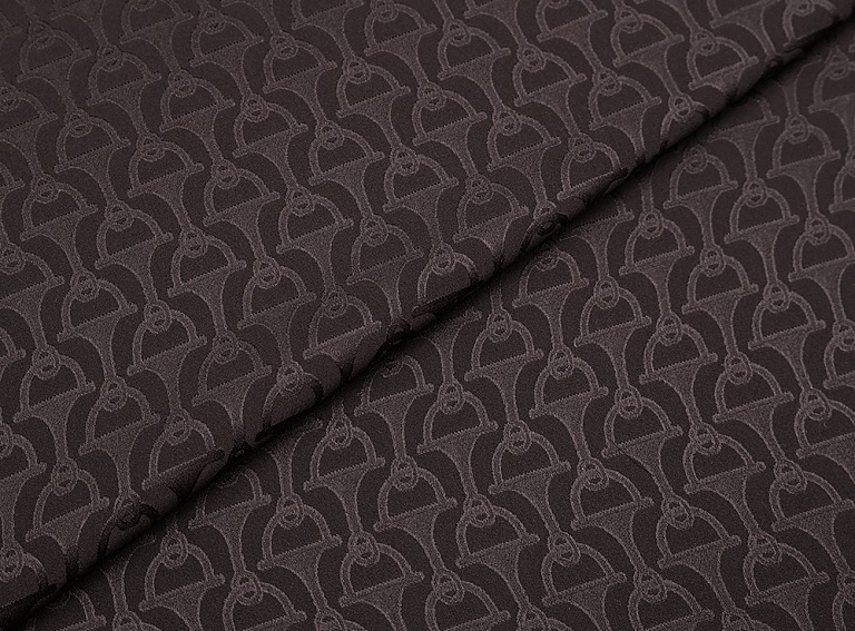 Фото ткани Жаккардовый шелк тип Hermes, цвет - коричневый