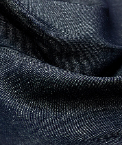 Хлопковая джинса тип Loro Piana, цвет - синий. Изображение 4