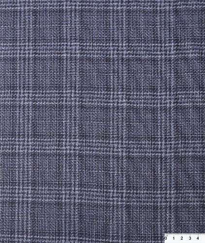 Шерстяная ткань в клетку тип Loro Piana, цвет - синий. Изображение 6