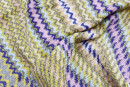 Хлопковый шарф тип Missoni, цвет - желтый, розовый, бирюзовый. Постер для видео