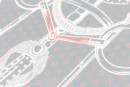 Шифон с рисунком (купон) тип Hermes, цвет - голубой, розовый, пейсли. Постер для видео