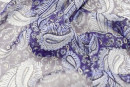 Шифон тип Etro, цвет - синий, голубой, пейсли. Постер для видео