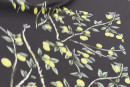 Хлопковая ткань тип Etro (купон), цвет - желтый, розовый, зеленый, черный, цветы. Постер для видео