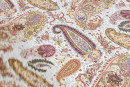 Хлопковая ткань тип Etro, цвет - серый, желтый, красный, зеленый, пейсли. Постер для видео
