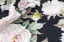 Жаккард тип Dolce&Gabbana с цветами, цвет - черный, розовый, зеленый. Постер для видео