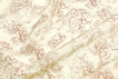 Натуральный шелк тип Dior рисунок Туаль-де-Жуи (Toile de Jouy), цвет - сливочный. Постер для видео